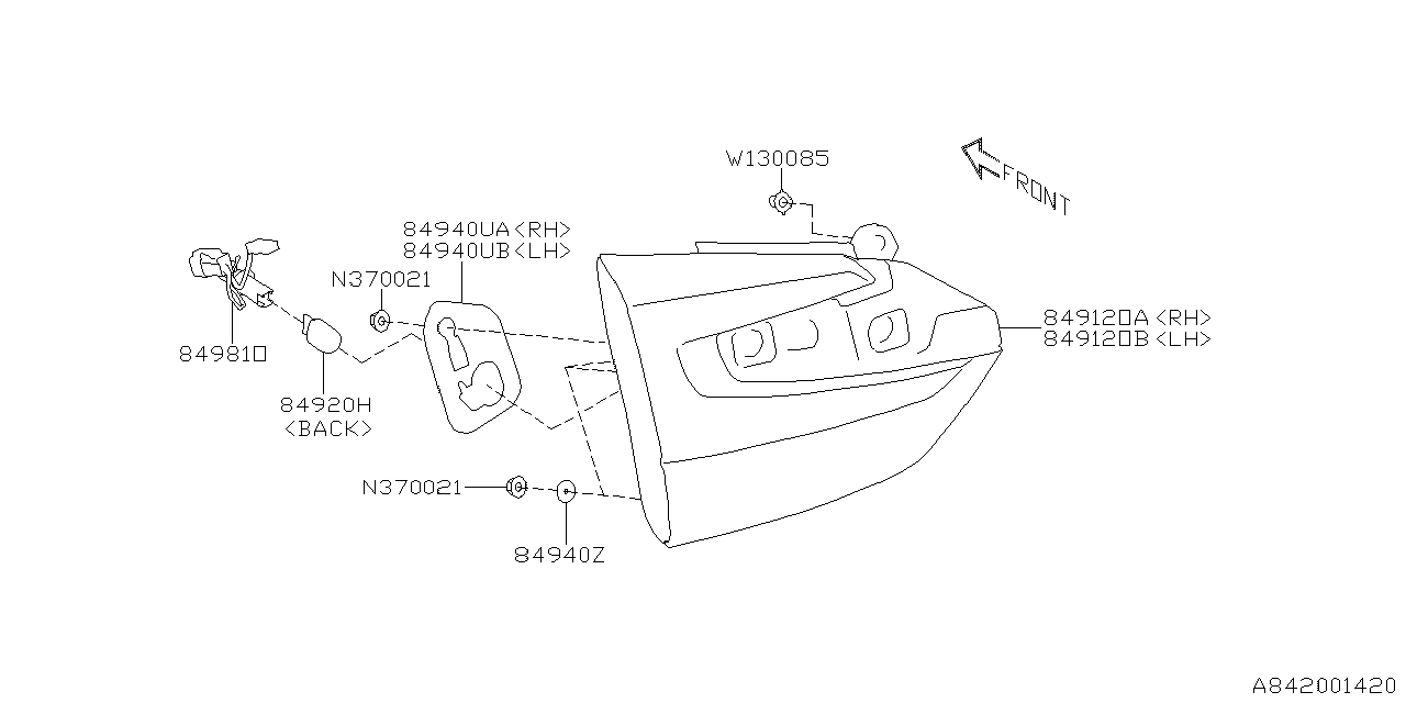 Diagram LAMP (REAR) for your 2017 Subaru Legacy  Premium Sedan 