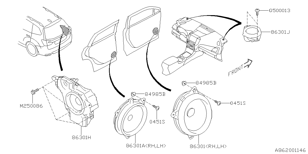 2024 Subaru Crosstrek Speaker BWW. Speaker WOOFER. A Device that