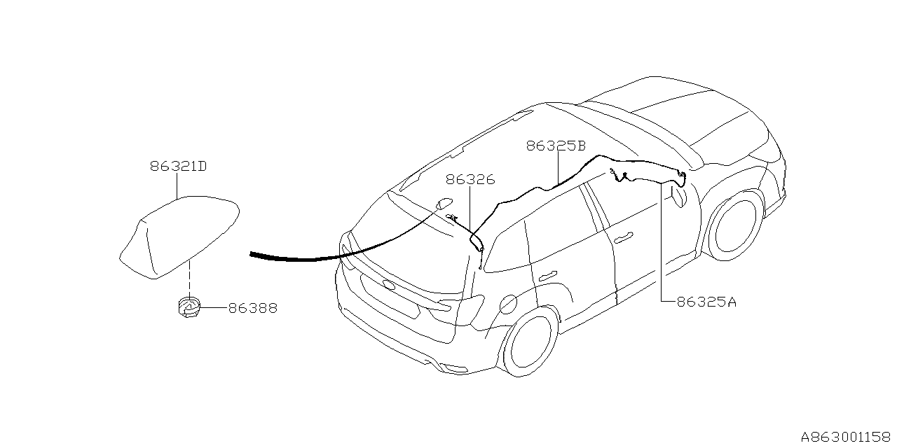 Full size assembly image of AUDIO PARTS (ANTENNA) (1/1)