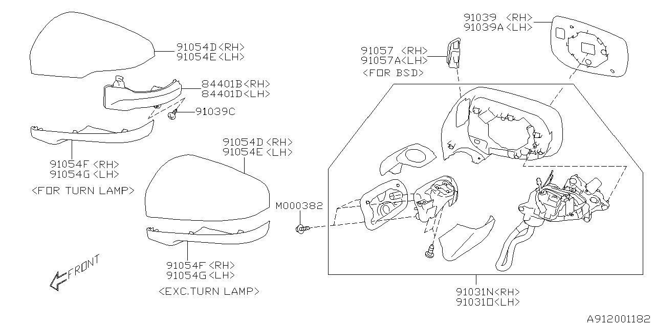 Diagram REAR VIEW MIRROR for your 1994 Subaru Impreza   