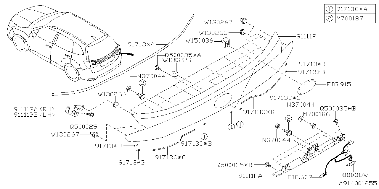 Diagram OUTER GARNISH for your 2007 Subaru Forester   