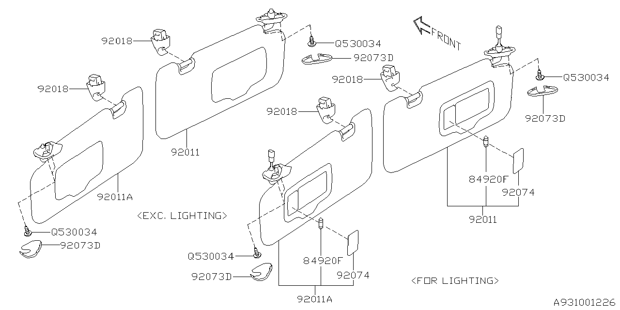 Diagram ROOM INNER PARTS for your 2010 Subaru Tribeca   