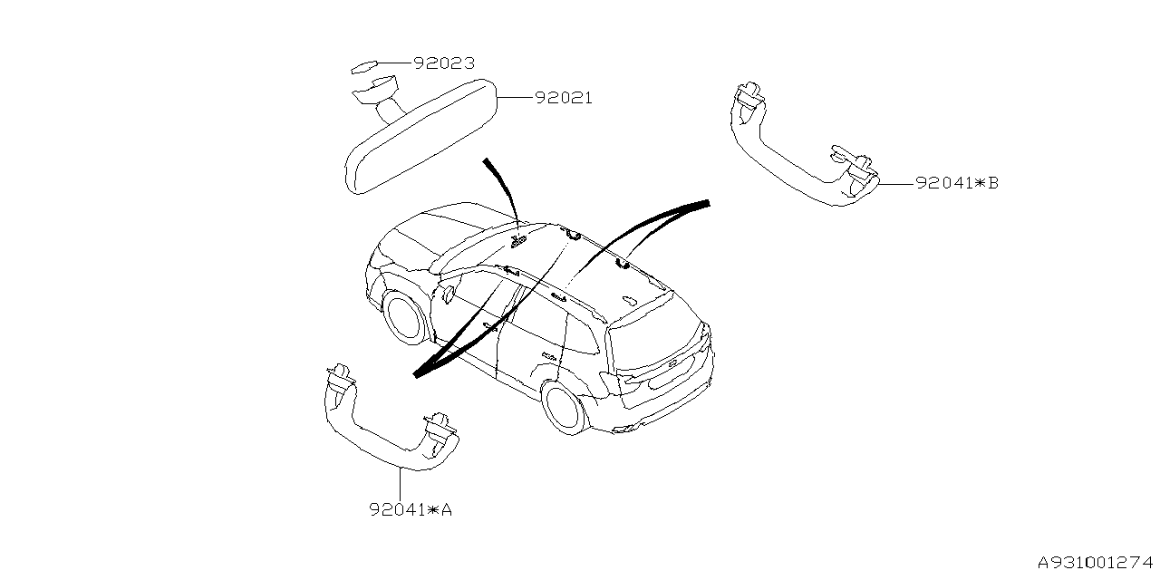 Diagram ROOM INNER PARTS for your 2018 Subaru Impreza  PREMIUM w/EyeSight WAGON 