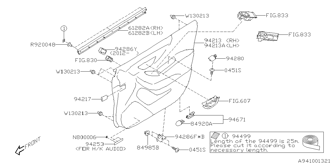 Diagram DOOR TRIM for your 2014 Subaru Legacy  Premium w/EyeSight SEDAN 