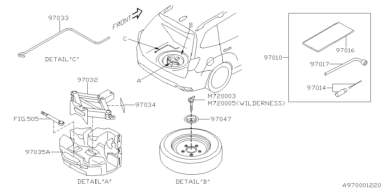 Diagram TOOL KIT & JACK for your 2022 Subaru Outback  R Touring 