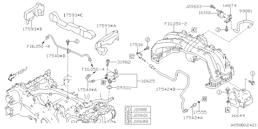 Diagram INTAKE MANIFOLD for your Subaru