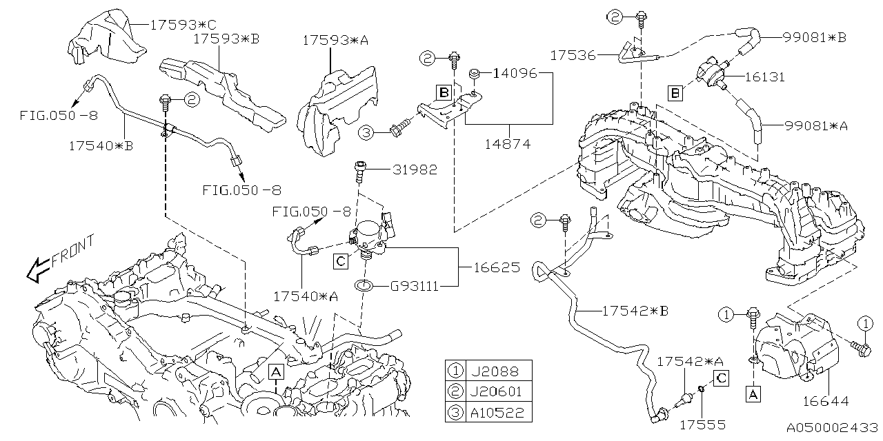 Diagram INTAKE MANIFOLD for your Subaru