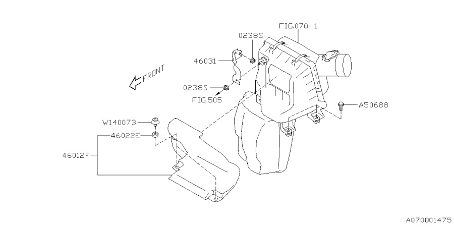 Diagram AIR CLEANER & ELEMENT for your Subaru Forester  Touring