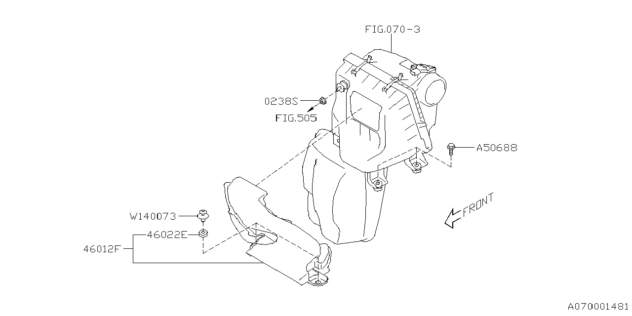 Diagram AIR CLEANER & ELEMENT for your 2018 Subaru Forester   