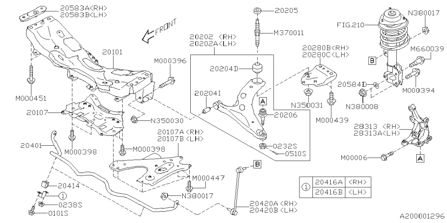 Diagram FRONT SUSPENSION for your 2015 Subaru BRZ   