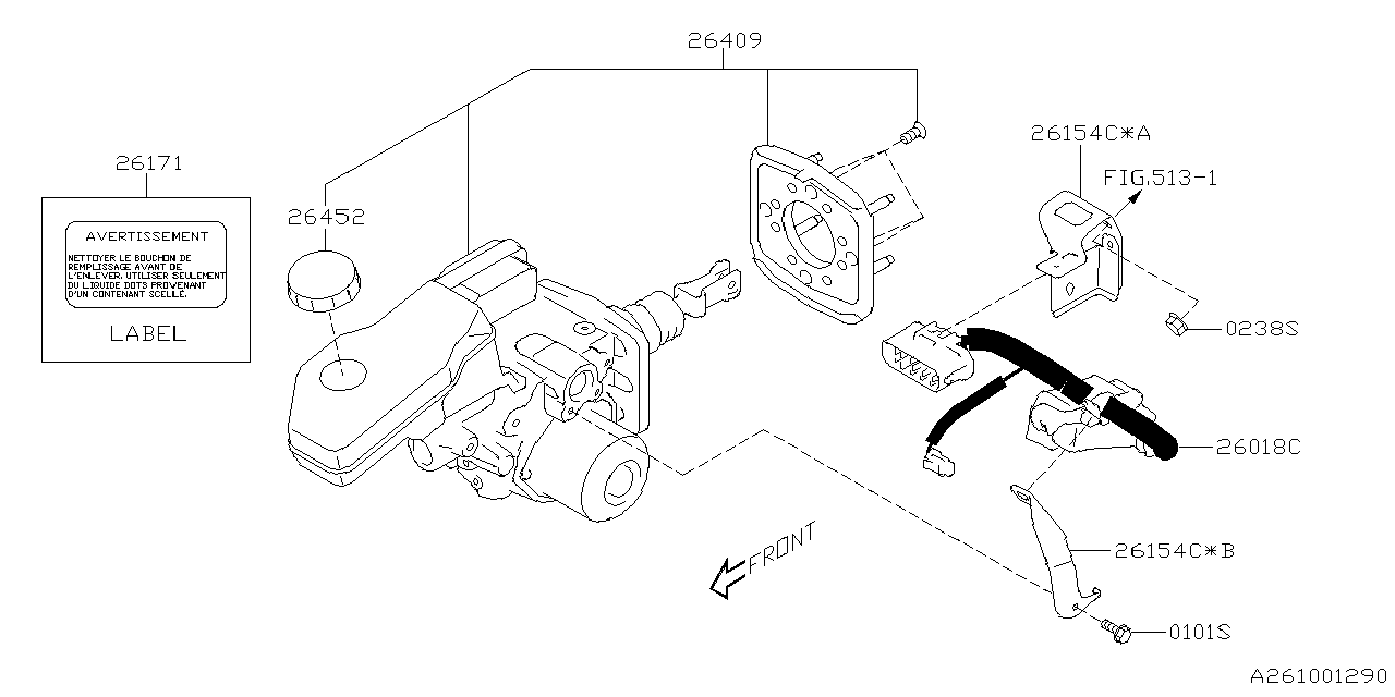 Diagram BRAKE SYSTEM (MASTER CYLINDER) for your Subaru Forester  