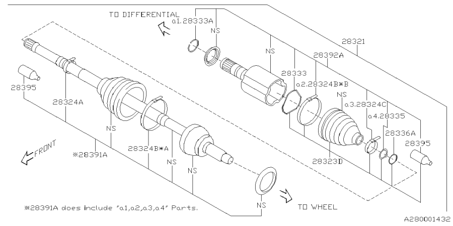 Diagram FRONT AXLE for your Subaru