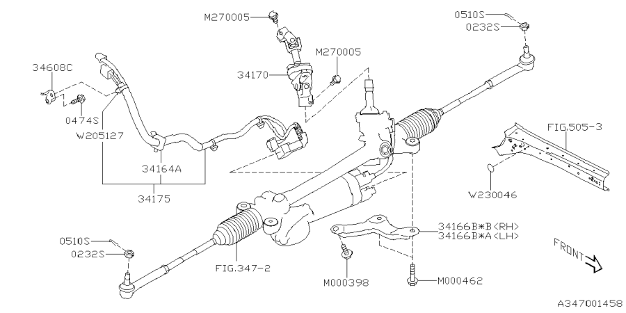 Diagram POWER STEERING GEAR BOX for your 2025 Subaru Forester  Touring 