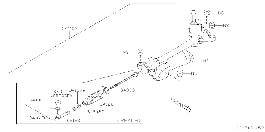 Diagram POWER STEERING GEAR BOX for your Subaru Forester  PREMIUM BASE