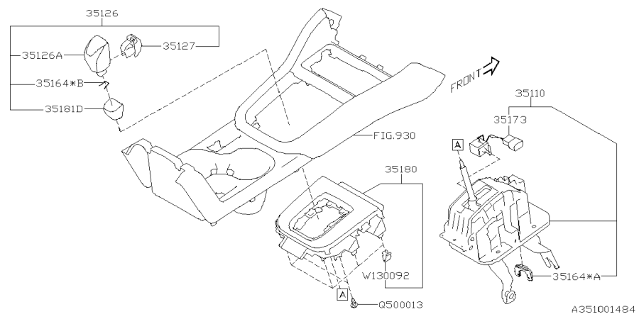 Diagram SELECTOR SYSTEM for your 2012 Subaru Legacy  Limited Sedan 