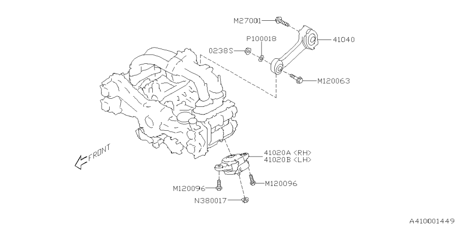 Diagram ENGINE MOUNTING for your Subaru Forester  