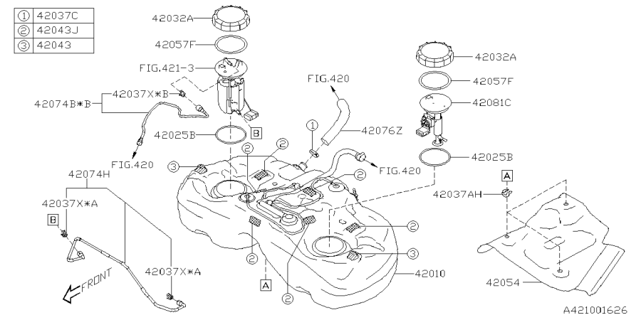 Diagram FUEL TANK for your 2023 Subaru Crosstrek   