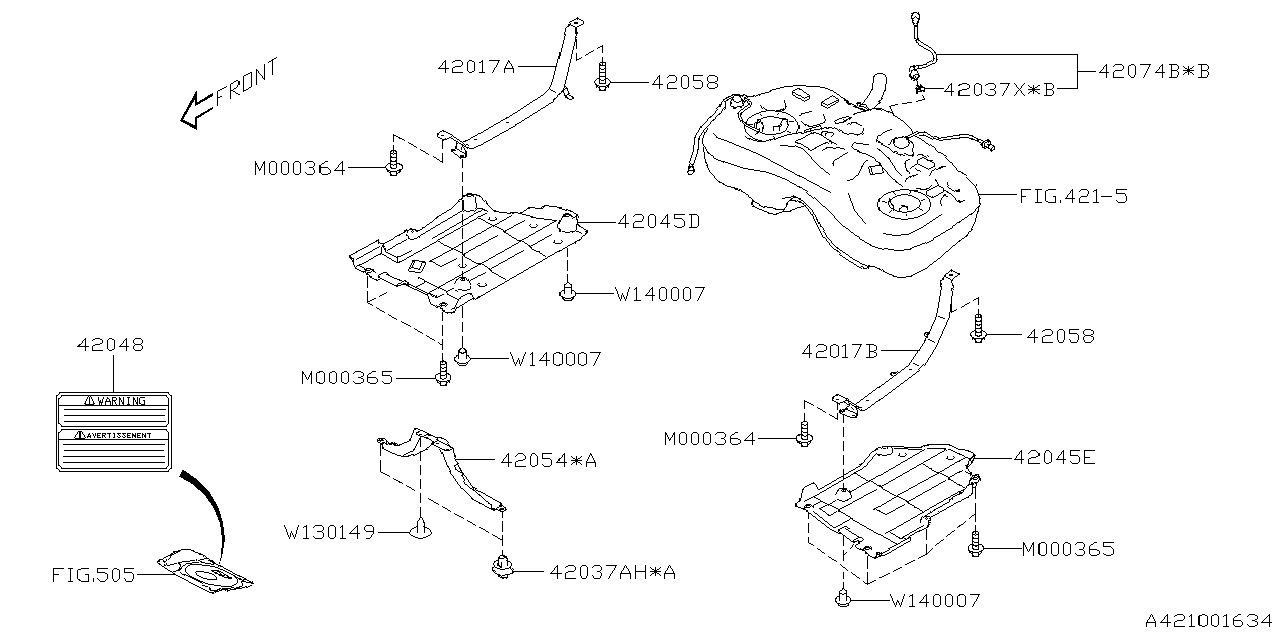 Diagram FUEL TANK for your 2016 Subaru WRX   