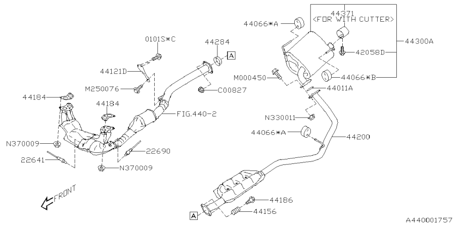 Diagram EXHAUST for your 2015 Subaru Impreza  Sedan 