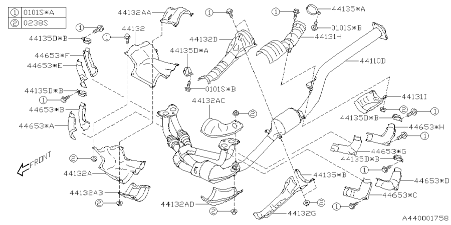 Diagram EXHAUST for your Subaru Forester  