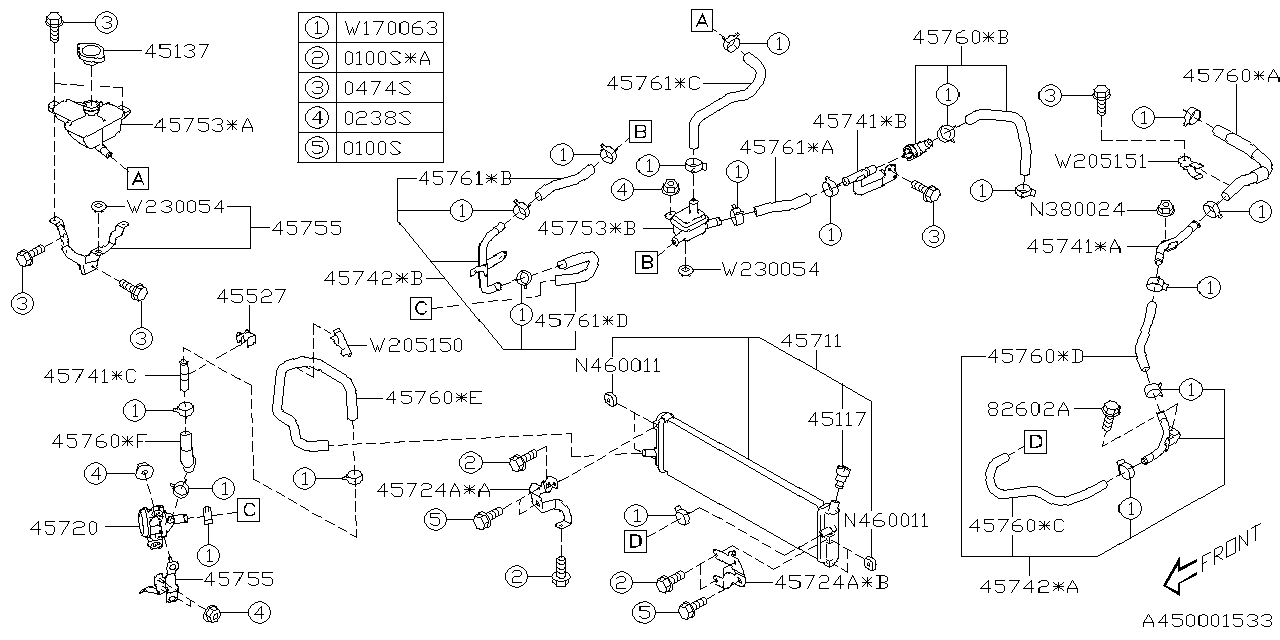 Diagram ENGINE COOLING for your 2001 Subaru WRX   