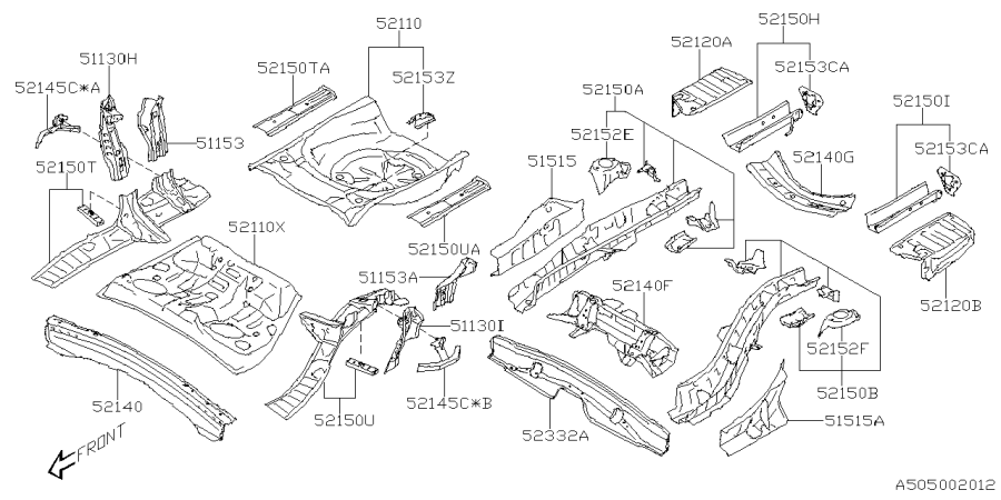 Diagram BODY PANEL for your 2025 Subaru Impreza   