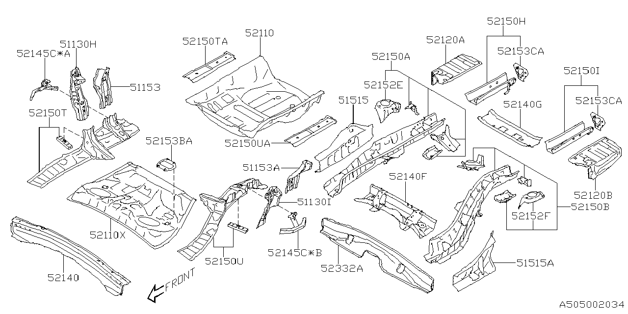 Diagram BODY PANEL for your 2004 Subaru Legacy  GT Sedan 