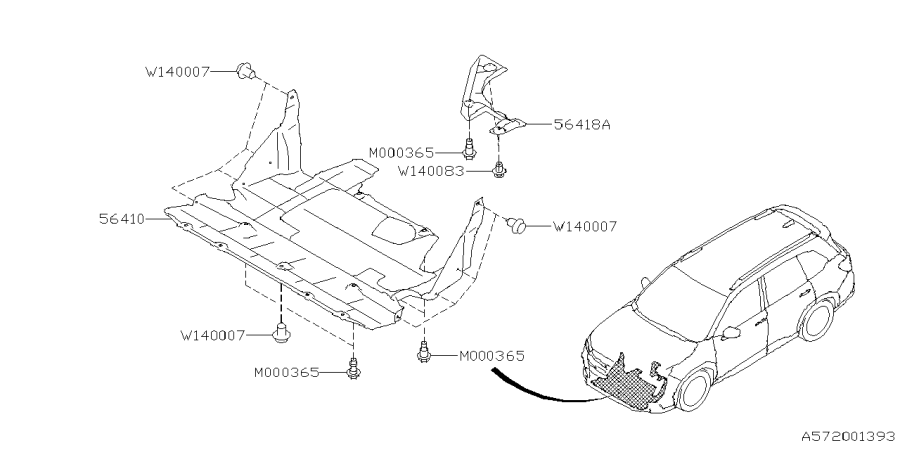 Diagram UNDER COVER & EXHAUST COVER for your 2021 Subaru Legacy   