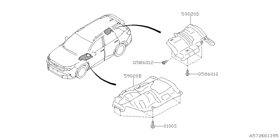 Diagram UNDER COVER & EXHAUST COVER for your 2019 Subaru WRX   