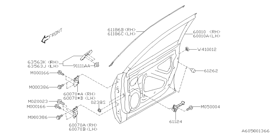 Diagram FRONT DOOR PANEL & REAR(SLIDE)DOOR PANEL for your 2009 Subaru STI   