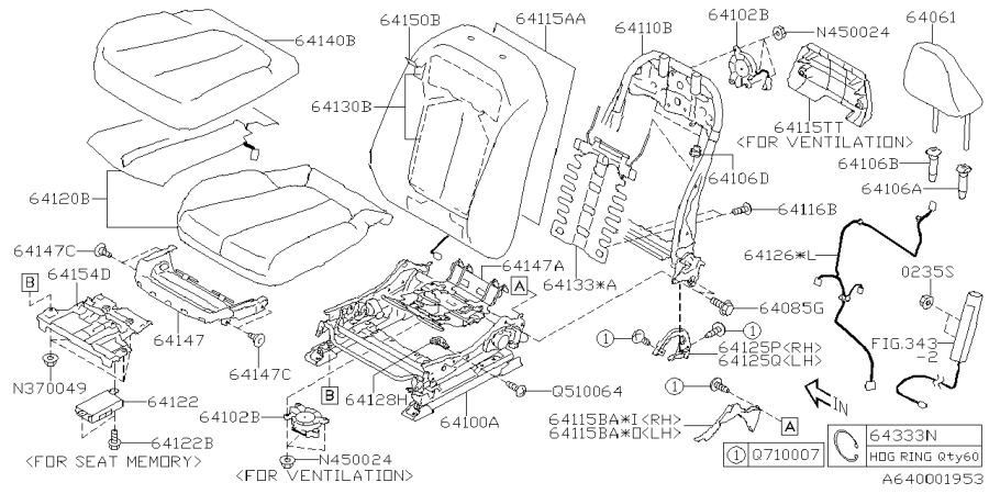 Diagram FRONT SEAT for your 2025 Subaru Forester   