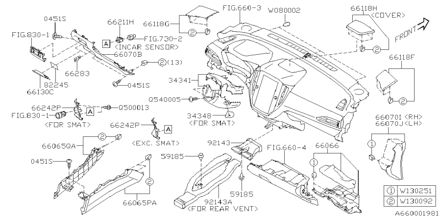 Diagram INSTRUMENT PANEL for your Subaru Forester  