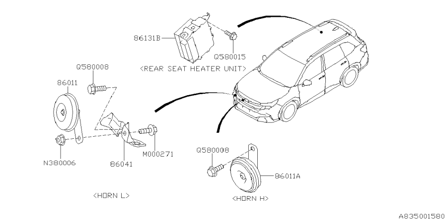 Diagram ELECTRICAL PARTS (BODY) for your Subaru Forester  