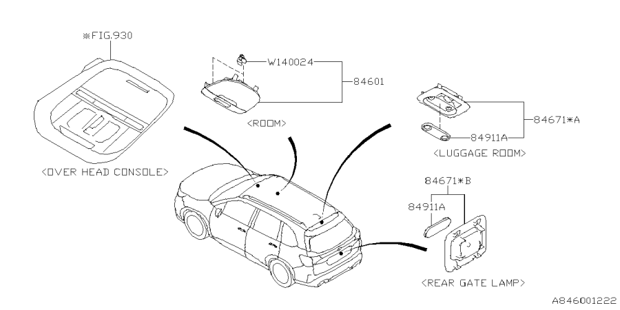 Diagram LAMP (ROOM) for your 2013 Subaru Crosstrek   