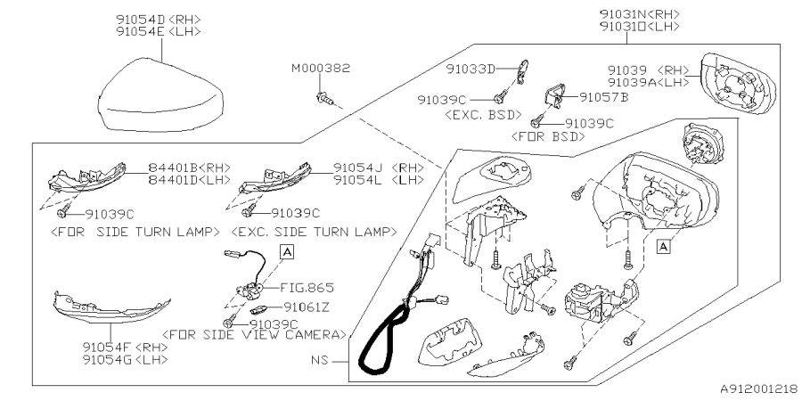 Diagram REAR VIEW MIRROR for your 2000 Subaru Impreza   