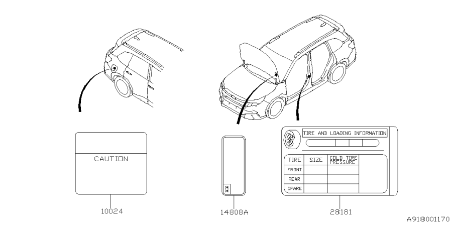 Diagram LABEL (CAUTION) for your 2018 Subaru BRZ   