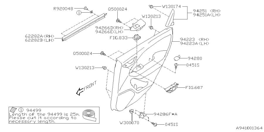 Diagram DOOR TRIM for your 2007 Subaru Legacy   