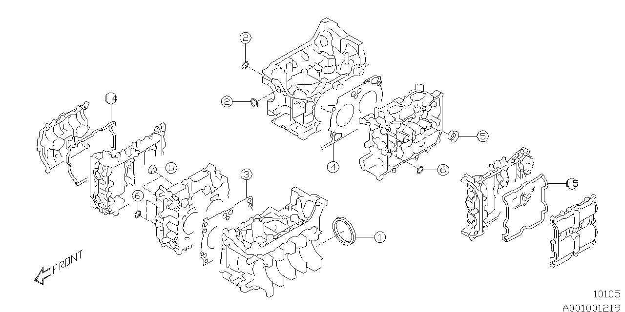 Diagram ENGINE ASSEMBLY for your 2013 Subaru Tribeca   