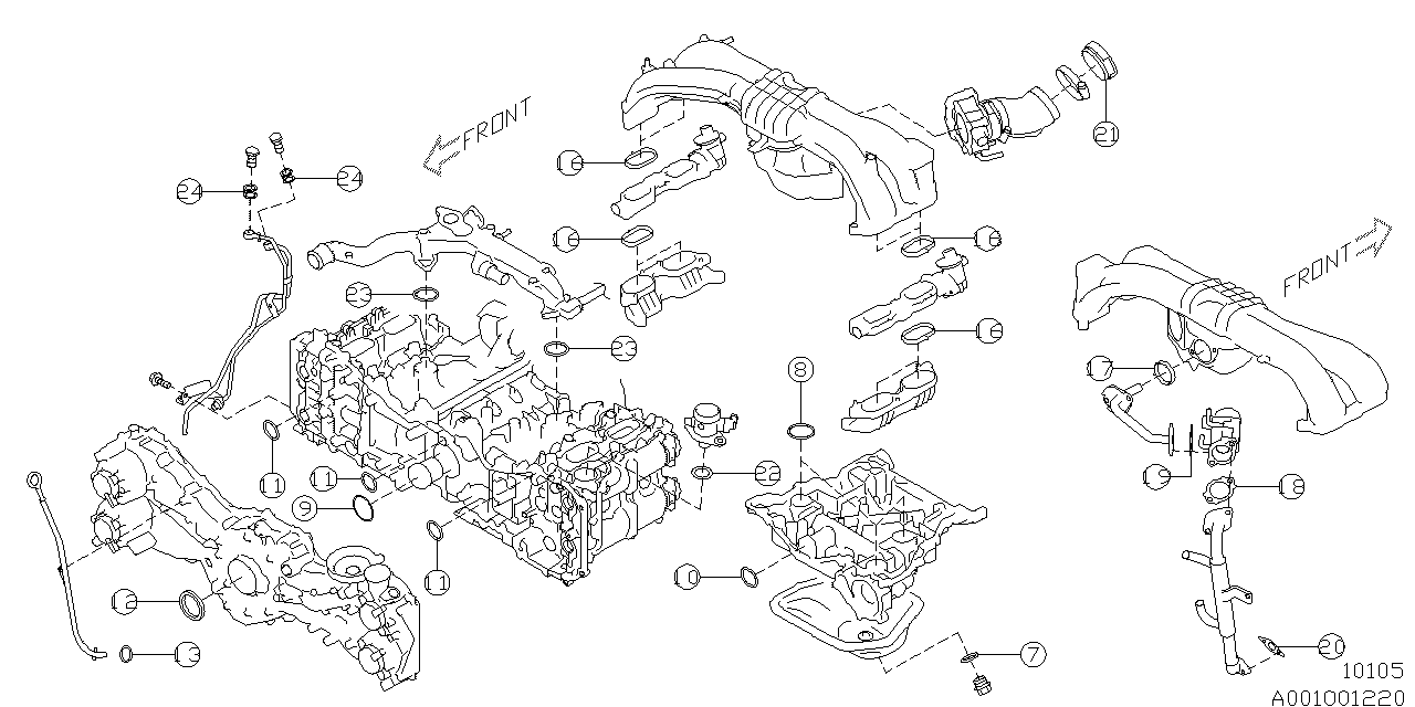 Diagram ENGINE ASSEMBLY for your Subaru