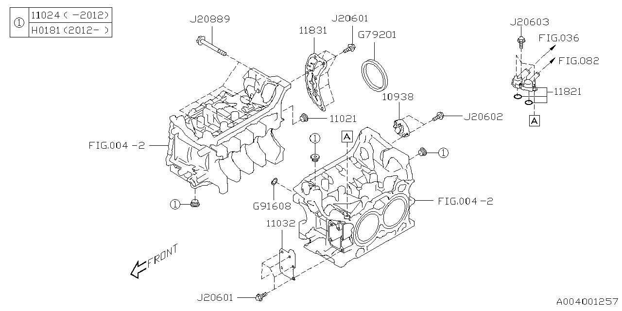 Diagram CYLINDER BLOCK for your 2020 Subaru WRX   