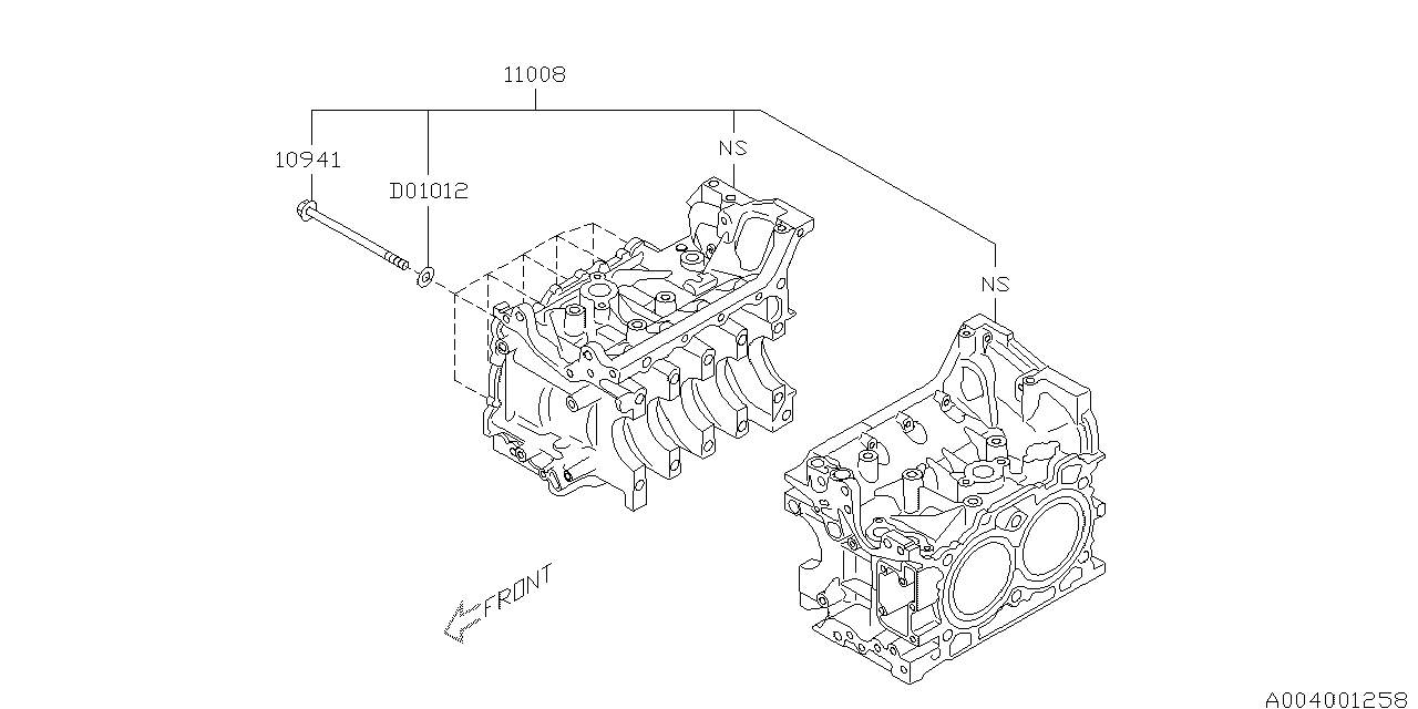 Diagram CYLINDER BLOCK for your 2019 Subaru WRX PREMIUM WITH LIP ES  