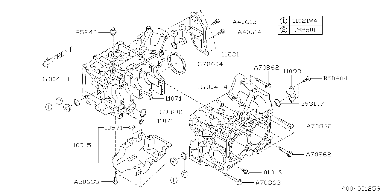 Diagram CYLINDER BLOCK for your 2019 Subaru WRX  S209 