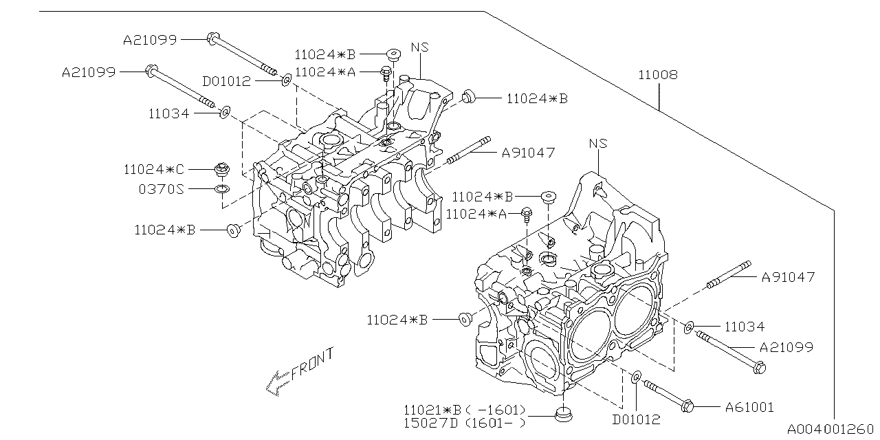 Diagram CYLINDER BLOCK for your 2017 Subaru STI   