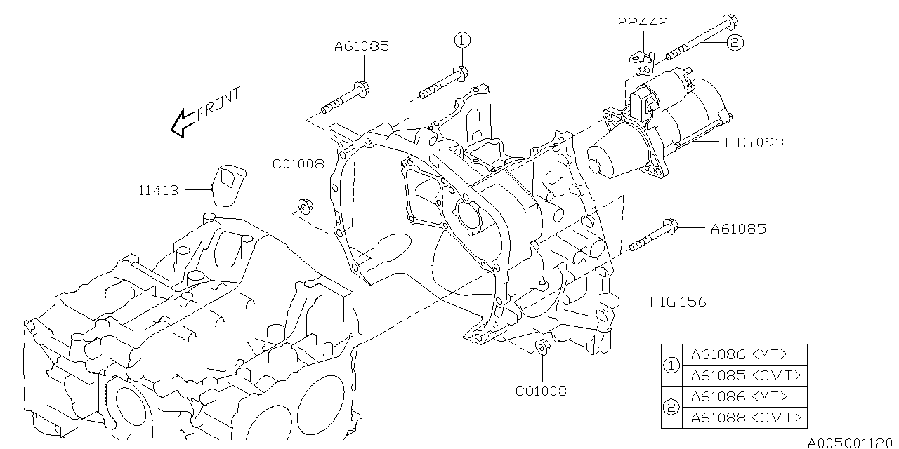 TIMING HOLE PLUG & TRANSMISSION BOLT Diagram