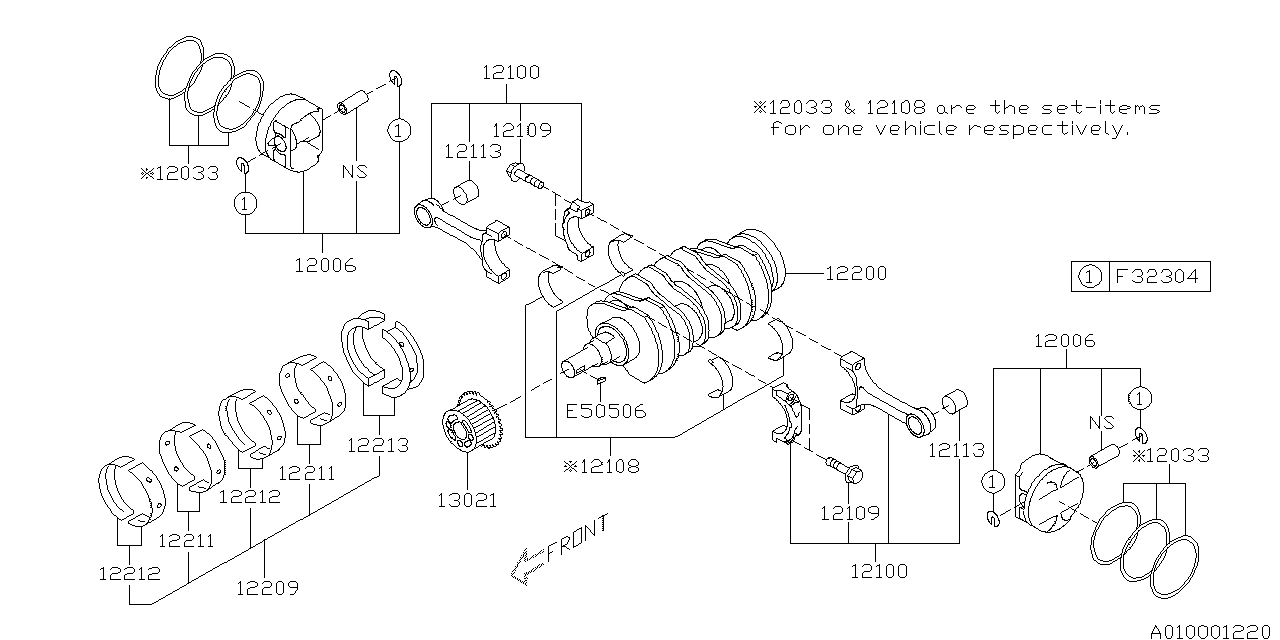 Diagram PISTON & CRANKSHAFT for your Subaru