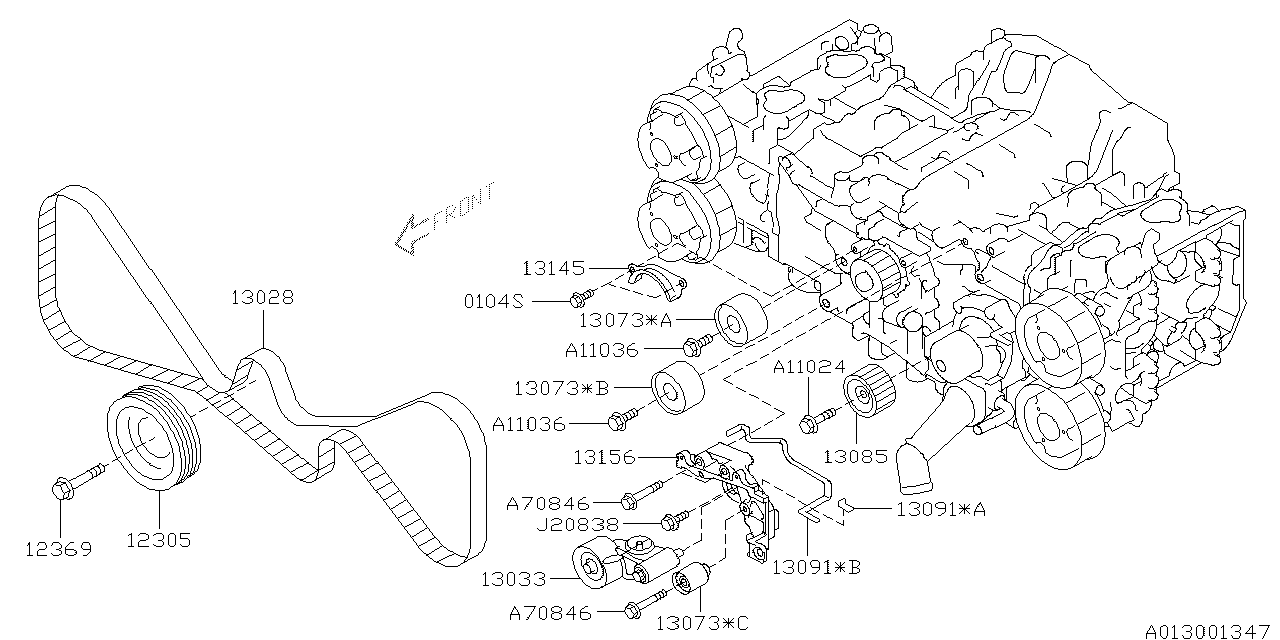 Diagram CAMSHAFT & TIMING BELT for your Subaru