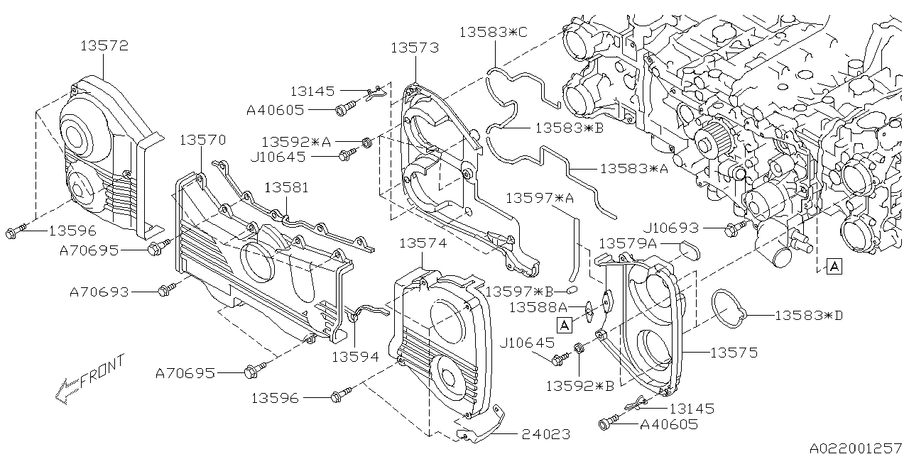 Diagram TIMING BELT COVER for your 2019 Subaru WRX   