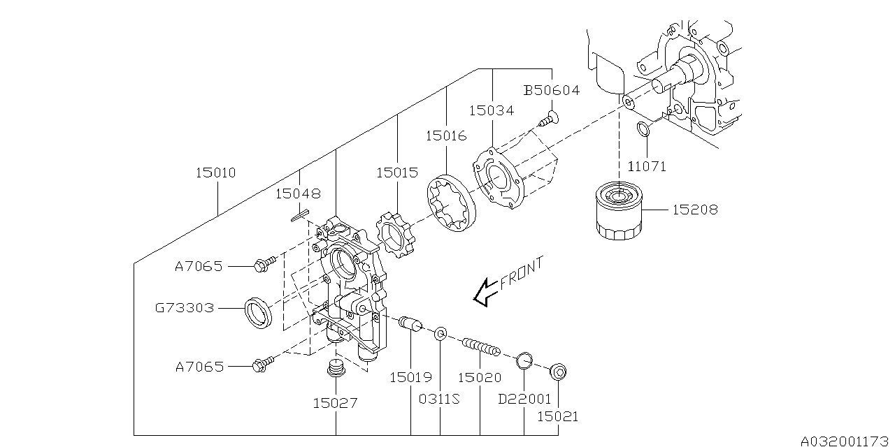 Diagram OIL PUMP & FILTER for your 2019 Subaru WRX  S209 