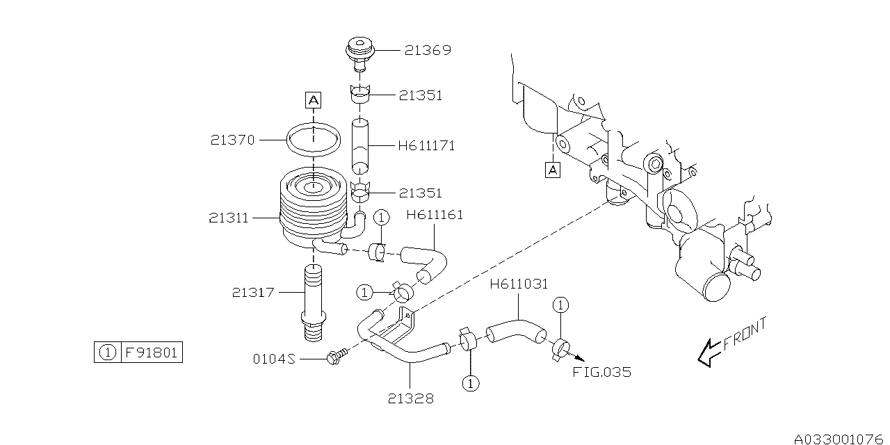 Diagram OIL COOLER (ENGINE) for your 2013 Subaru BRZ 2.0L 6AT Base 