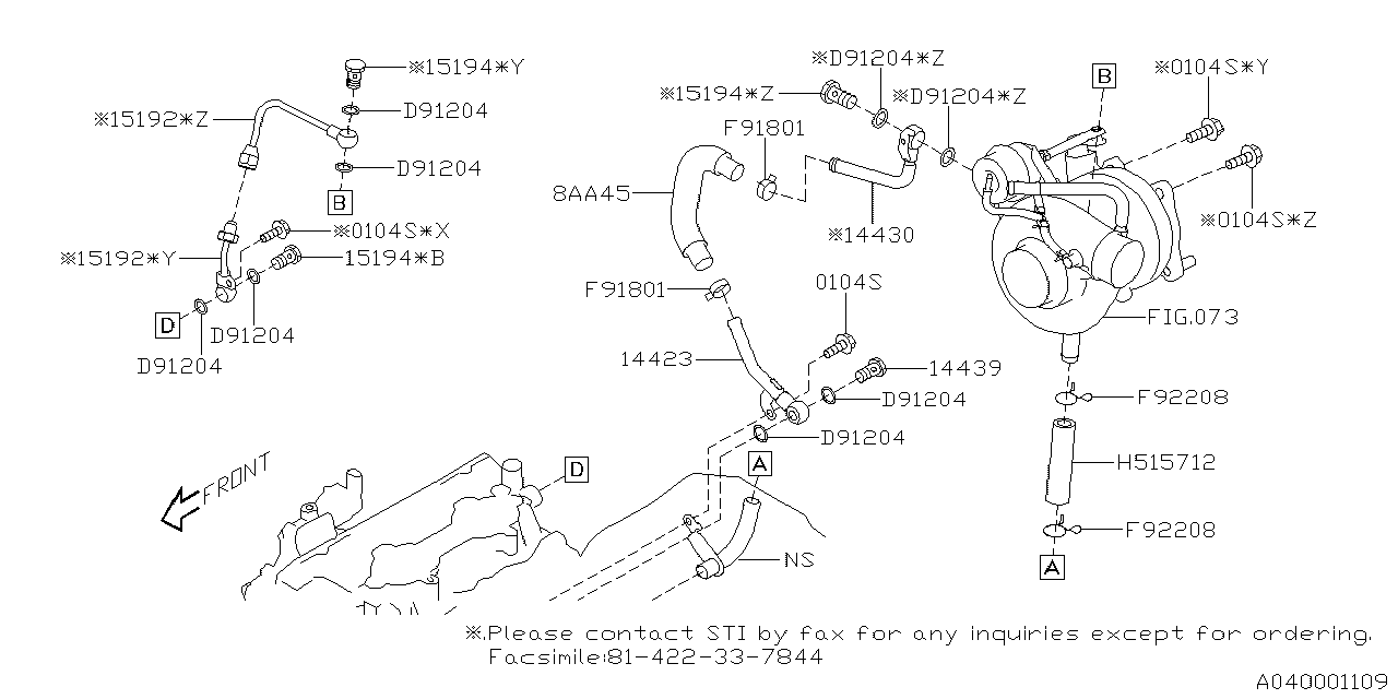 Diagram TURBO CHARGER for your 2018 Subaru BRZ   